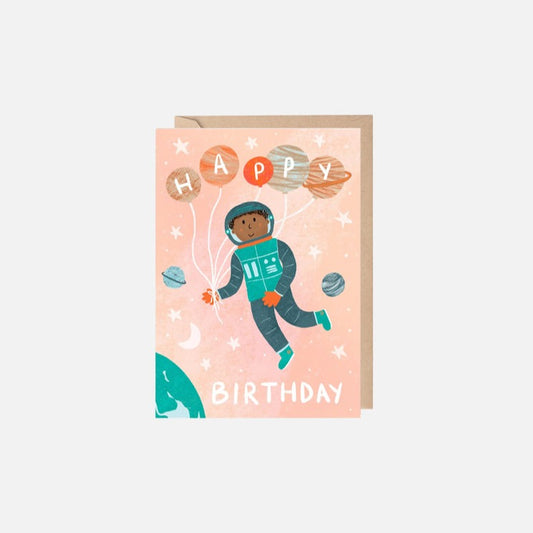 Astronaut Happy Birthday Card