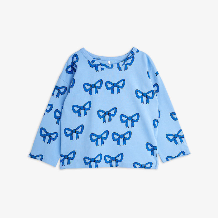 Kids Clothes Mini Rodini Blue Bow Top Front