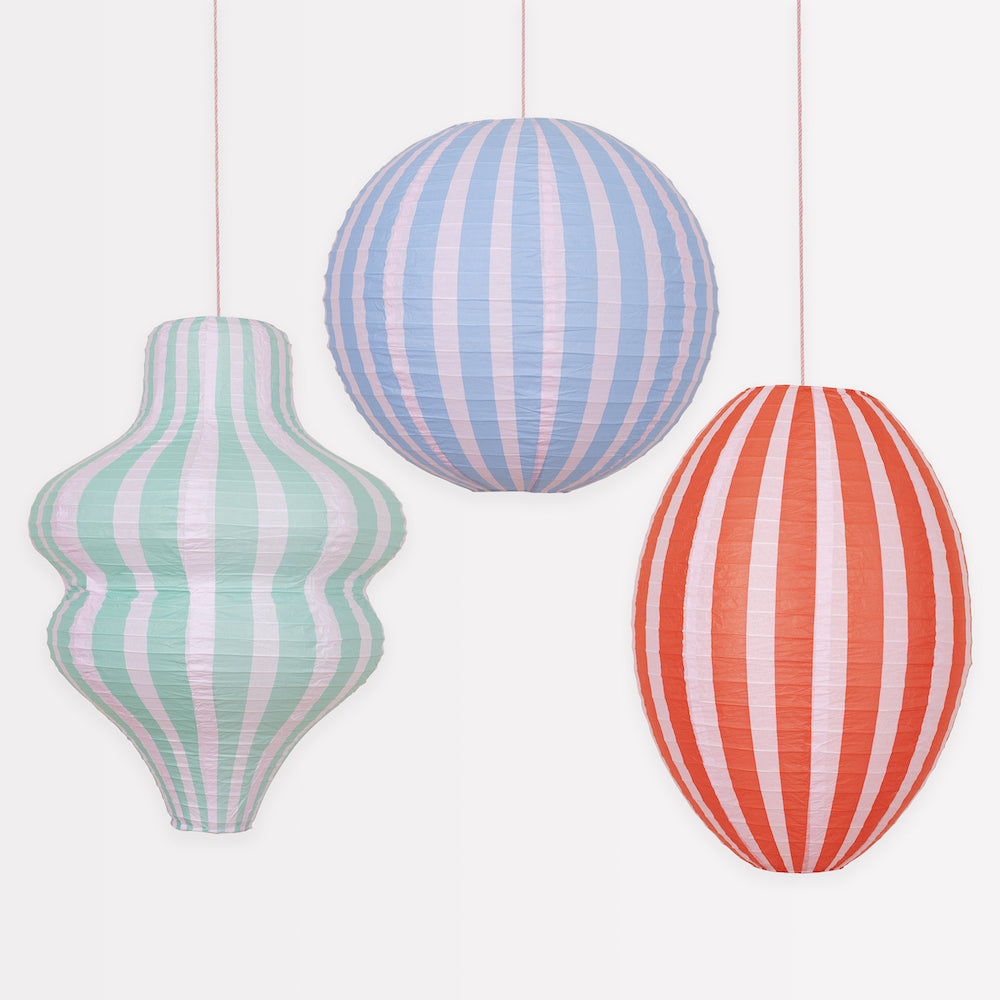 Meri Meri - Stripy Lanterns, Hanging Decorations Kit