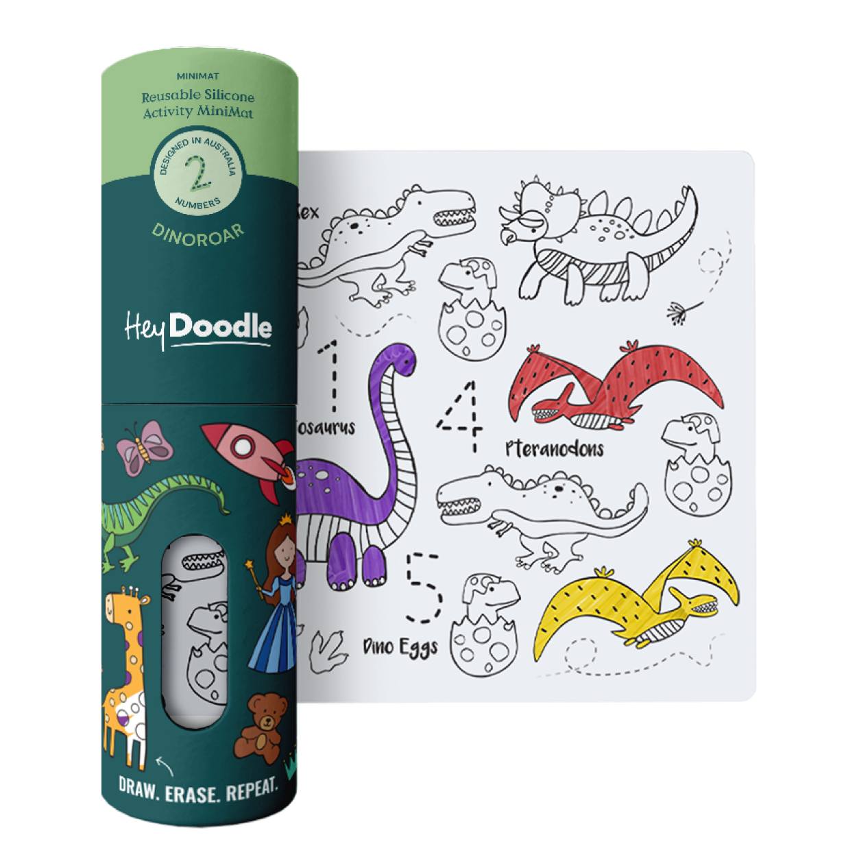 Hey Doodle - Silicone Mini Mat Dino Roar