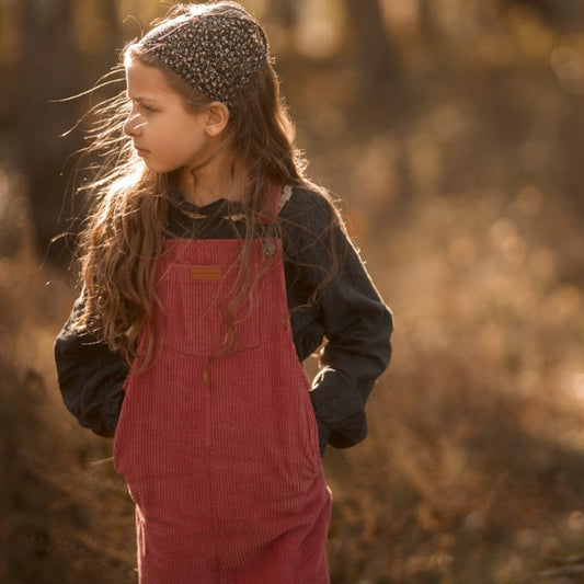 Organic 'Florie' Flare Overalls Pink